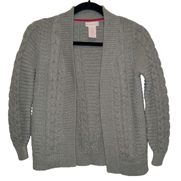 Tommy Bahama Girls open front silver sparkle cardigan size M10-12 - Picture 1 of 5